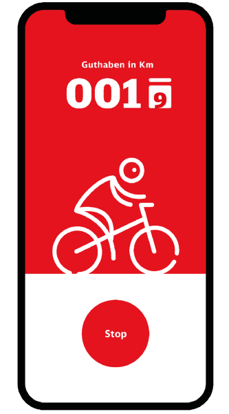 Start-Ansicht der Rad+ App